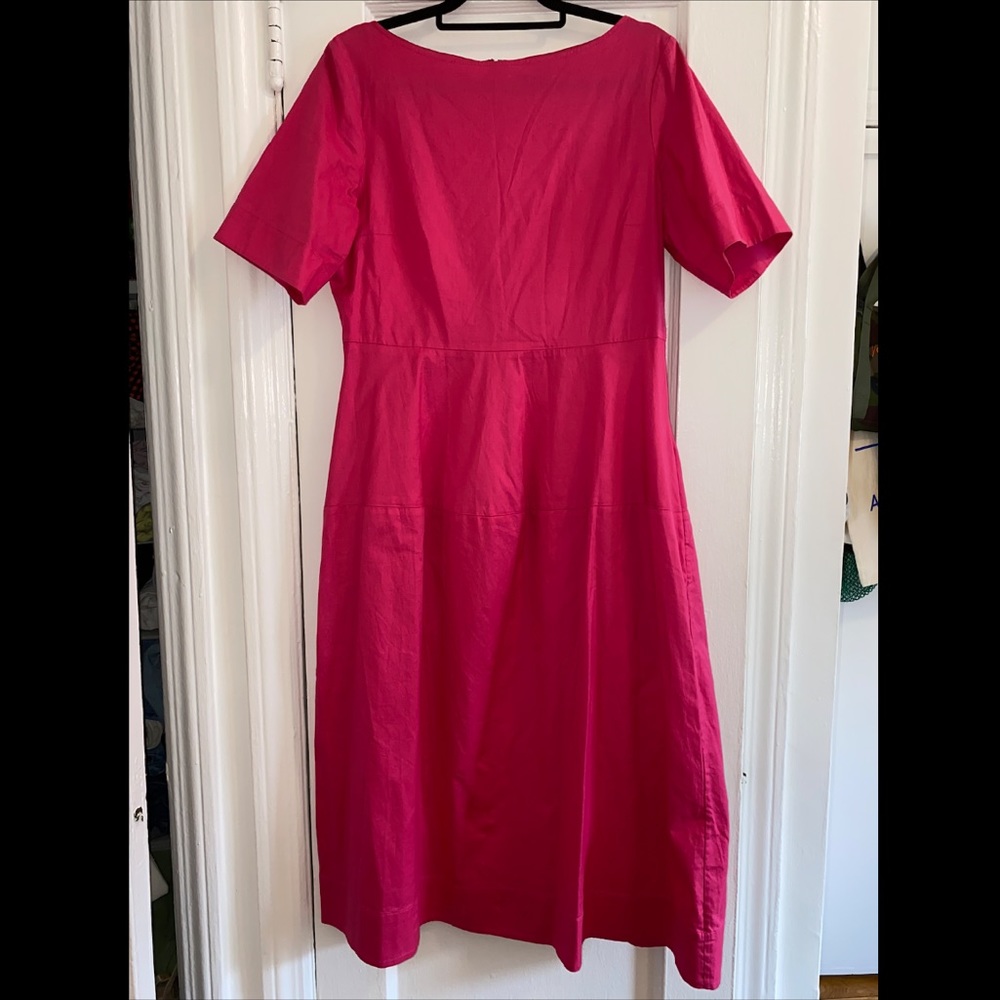 COS Cotton Pink Midi Dress with pockets